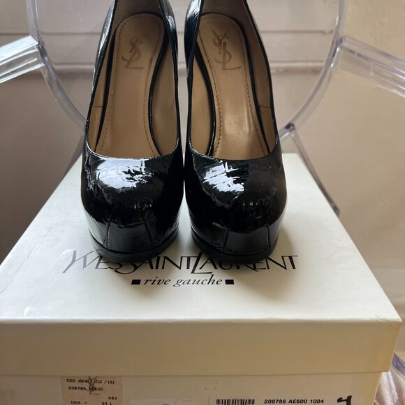 SAINT LAURENT YSL TRIBTOO PATENT PLATFORM PUMPS - Picture 8 of 16